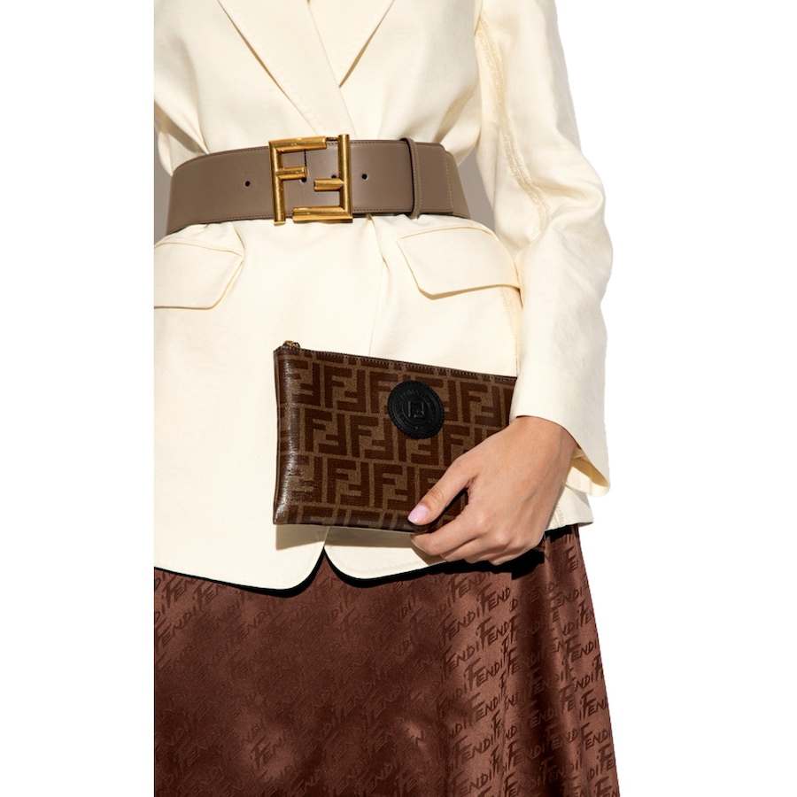 Image 976457_ALTMORE18.jpg, Product 976-457 / Price $1,034.00, Fendi FF Zucca Brown Coated Canvas Flat Zipper Pouch Clutch from Fendi on TSC.ca's Fashion department