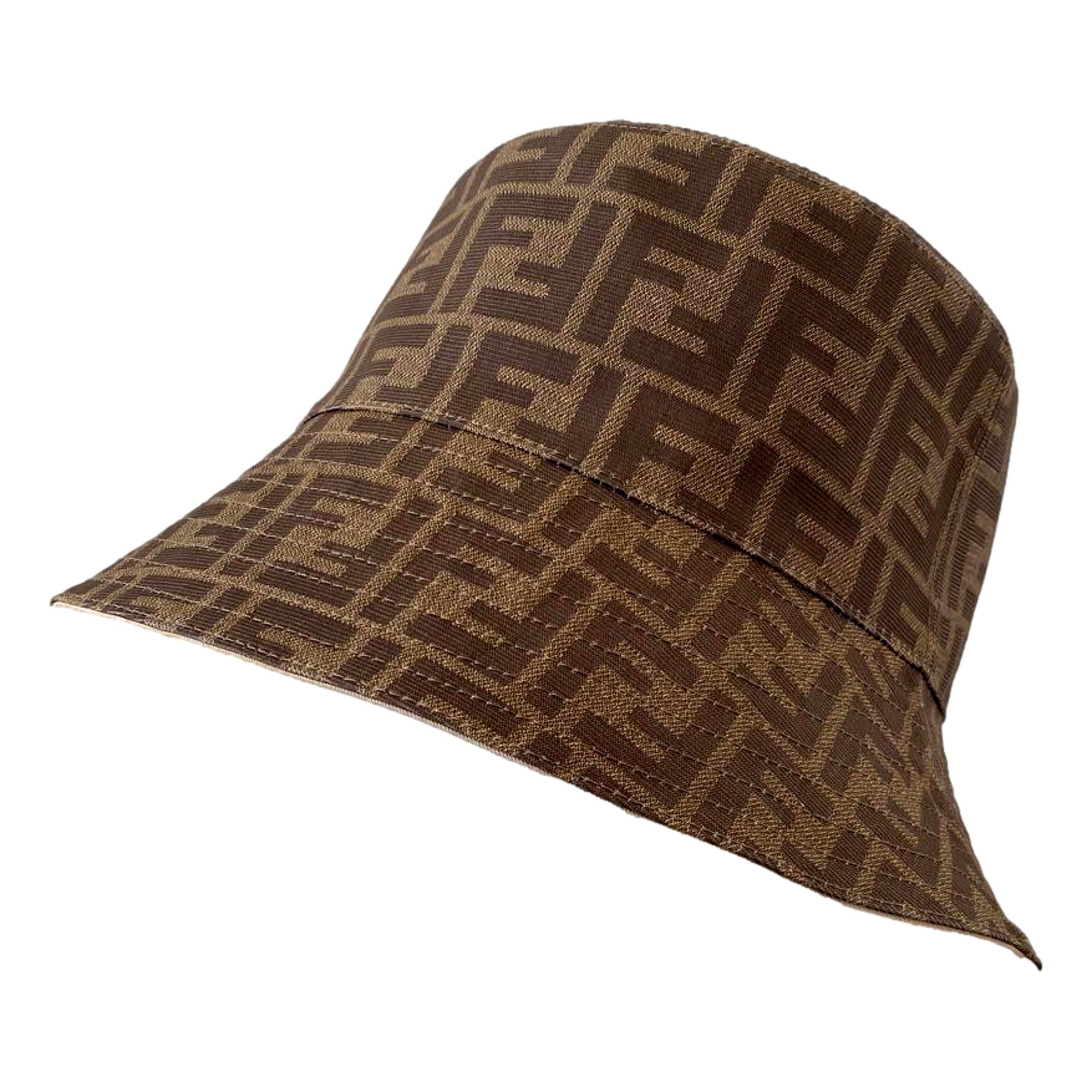 Fendi Zucca Brown Woven Fabric Bucket Hat Small - TSC.ca