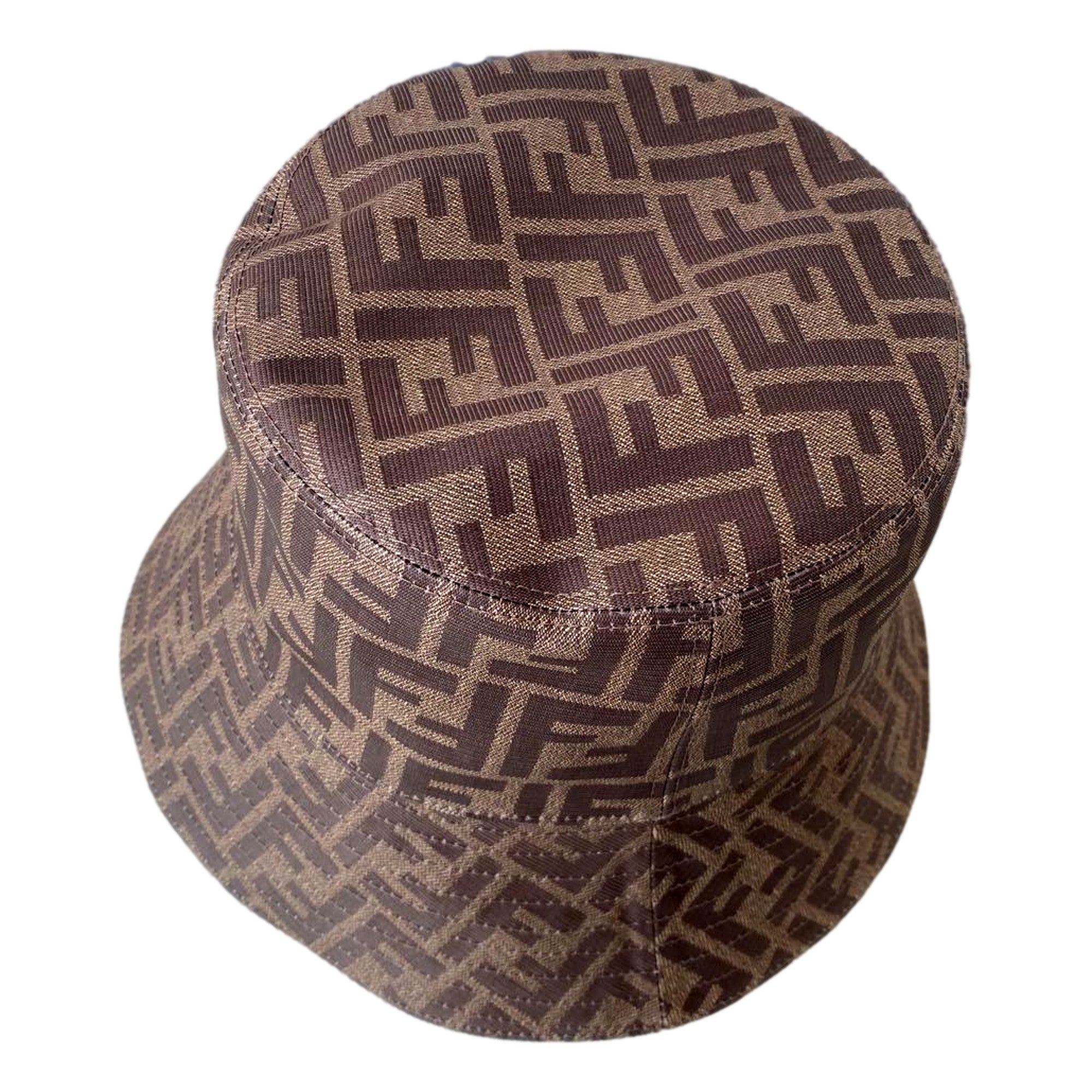 FENDI ブラウンファブリック ハット sizeS Fendi Zucca Brown Woven Fabric Bucket Hat Small - TSC.ca