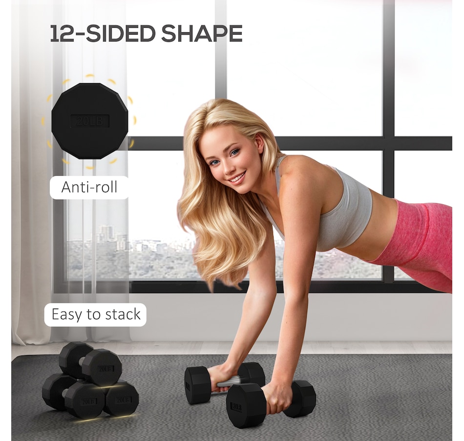 Image 976627_ALTMORE3.jpg, Product 976-627 / Price $69.99, Soozier Weights Dumbbells Set with Non-Slip Grip for Home Gym, 2 x 20lbs from Soozier on TSC.ca's Health & Fitness department