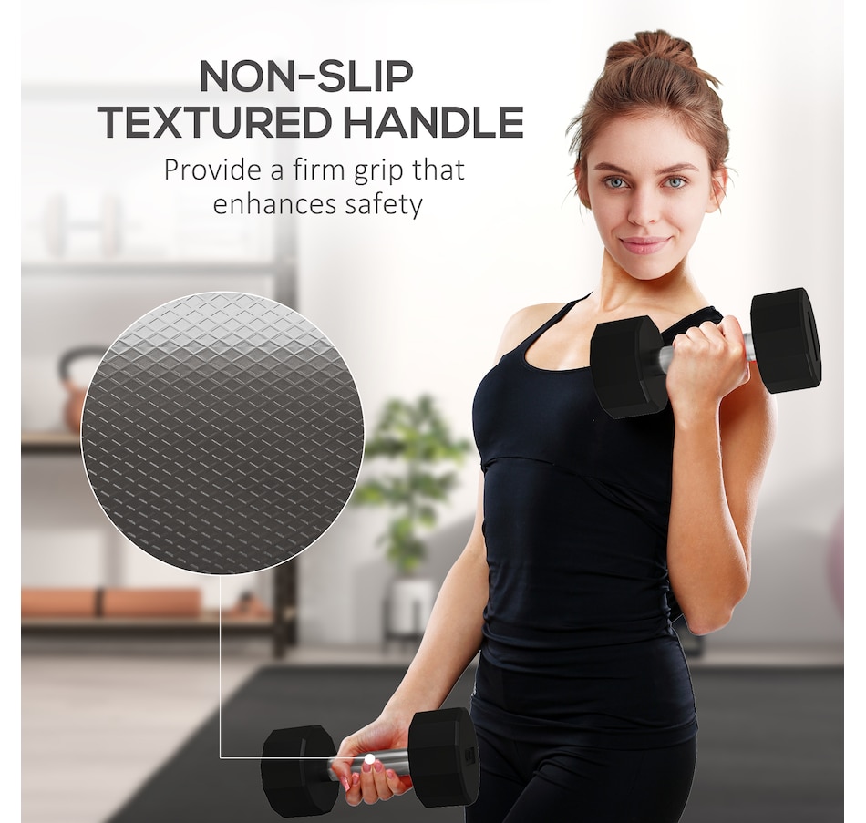 Image 976627_ALTMORE5.jpg, Product 976-627 / Price $69.99, Soozier Weights Dumbbells Set with Non-Slip Grip for Home Gym, 2 x 20lbs from Soozier on TSC.ca's Health & Fitness department