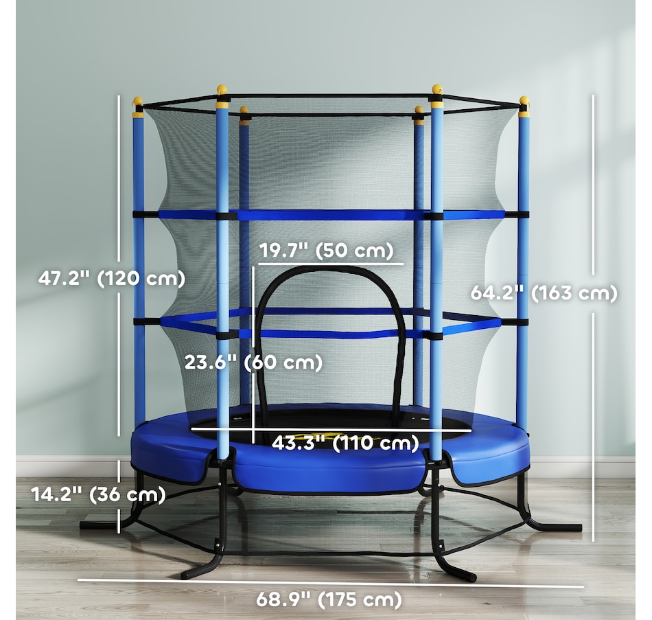 Image 976630_ALTMORE2.jpg, Product 976-630 / Price $98.99, Qaba Kids Trampoline, Indoor Outdoor Exercise Fitness Equipment, Blue from Qaba on TSC.ca's Home & Garden department