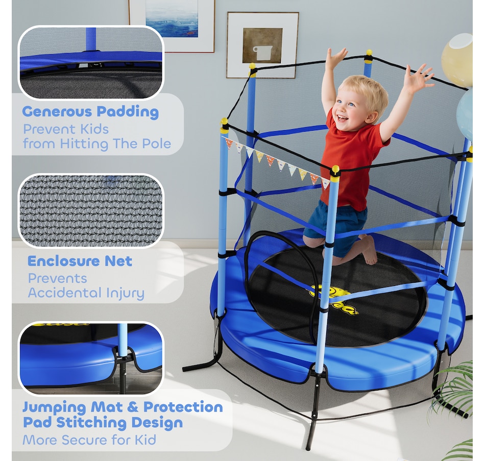 Image 976630_ALTMORE4.jpg, Product 976-630 / Price $98.99, Qaba Kids Trampoline, Indoor Outdoor Exercise Fitness Equipment, Blue from Qaba on TSC.ca's Home & Garden department