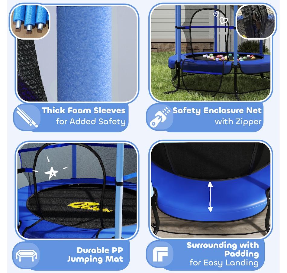 Image 976630_ALTMORE5.jpg, Product 976-630 / Price $98.99, Qaba Kids Trampoline, Indoor Outdoor Exercise Fitness Equipment, Blue from Qaba on TSC.ca's Home & Garden department