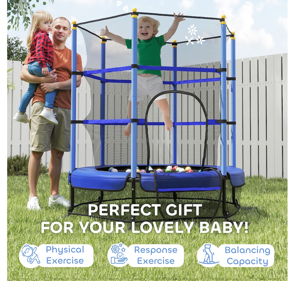 Image 976630_ALTMORE6.jpg, Product 976-630 / Price $98.99, Qaba Kids Trampoline, Indoor Outdoor Exercise Fitness Equipment, Blue from Qaba on TSC.ca's Home & Garden department
