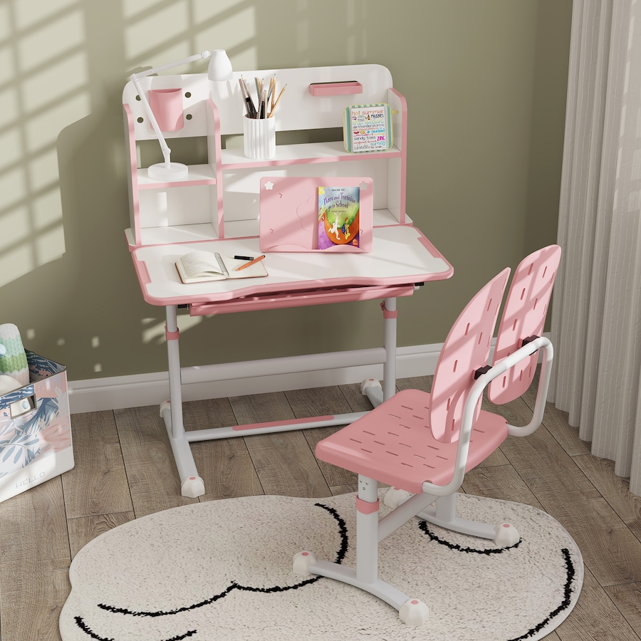 Image 976633_ALTMORE7.jpg, Product 976-633 / Price $169.99, Qaba Kids Study Table and Chair, Adjustable Kids Desk and Chair Set, Pink from Qaba on TSC.ca's Home & Garden department
