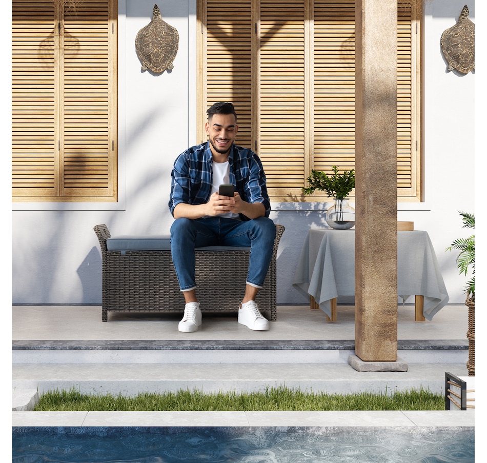 Image 976637_ALTMORE1.jpg, Product 976-637 / Price $159.99, Outsunny 2-In-1 Patio Wicker Storage Bench 29 Gallon Storage Box Dark Grey from Outsunny on TSC.ca's Home & Garden department