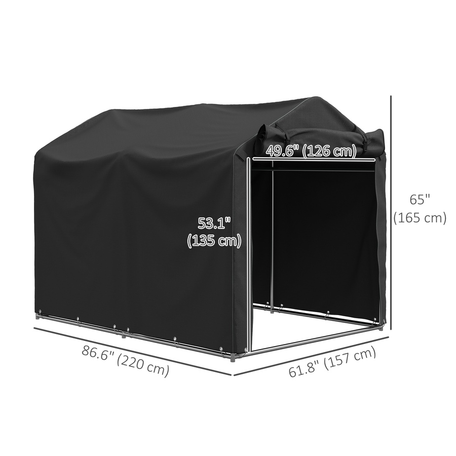 Image 976641_ALTMORE2.jpg, Product 976-641 / Price $129.99, Outsunny Outdoor Shelter, Motorcycle Tent w/Roll-up Zipper Door, Black from Outsunny on TSC.ca's Home & Garden department