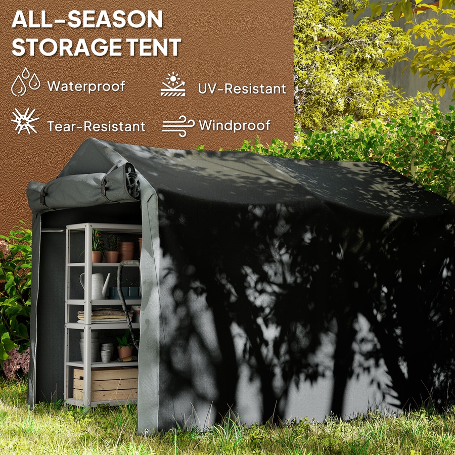 Image 976641_ALTMORE3.jpg, Product 976-641 / Price $129.99, Outsunny Outdoor Shelter, Motorcycle Tent w/Roll-up Zipper Door, Black from Outsunny on TSC.ca's Home & Garden department