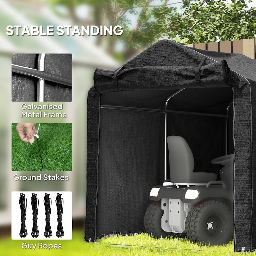 Image 976641_ALTMORE4.jpg, Product 976-641 / Price $129.99, Outsunny Outdoor Shelter, Motorcycle Tent w/Roll-up Zipper Door, Black from Outsunny on TSC.ca's Home & Garden department