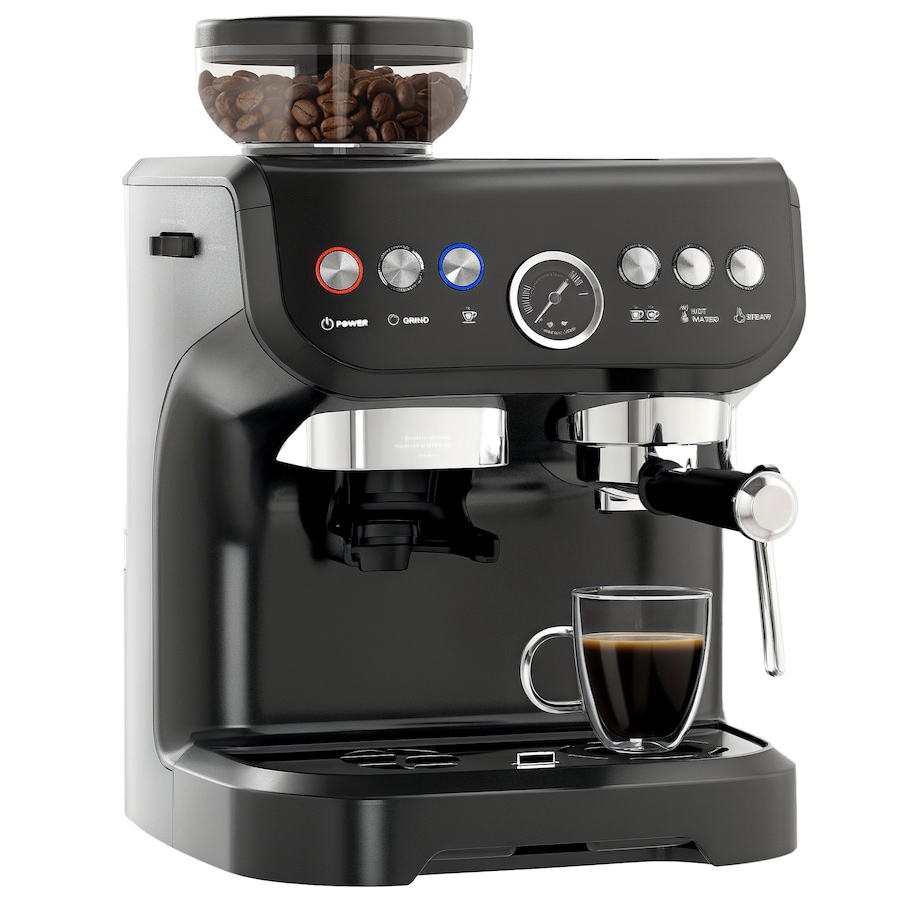 Image 976648.jpg, Product 976-648 / Price $288.03, HOMCOM Espresso Machine with Milk Frother, 15 Bar Espresso Maker, Black from HOMCOM on TSC.ca's Kitchen department