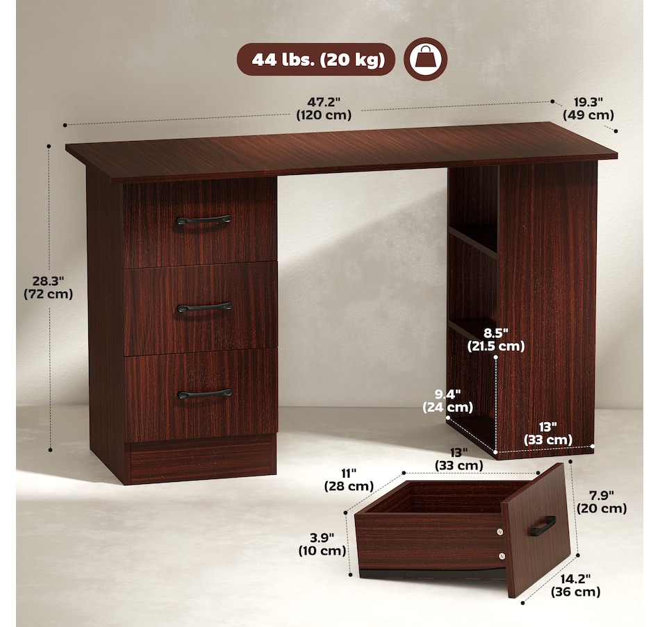 Image 976670_ALTMORE11.jpg, Product 976-670 / Price $134.99 - $166.99, HOMCOM Computer Desk 47 Inches Home Office Desk Study Writing Table from HOMCOM on TSC.ca's Home & Garden department