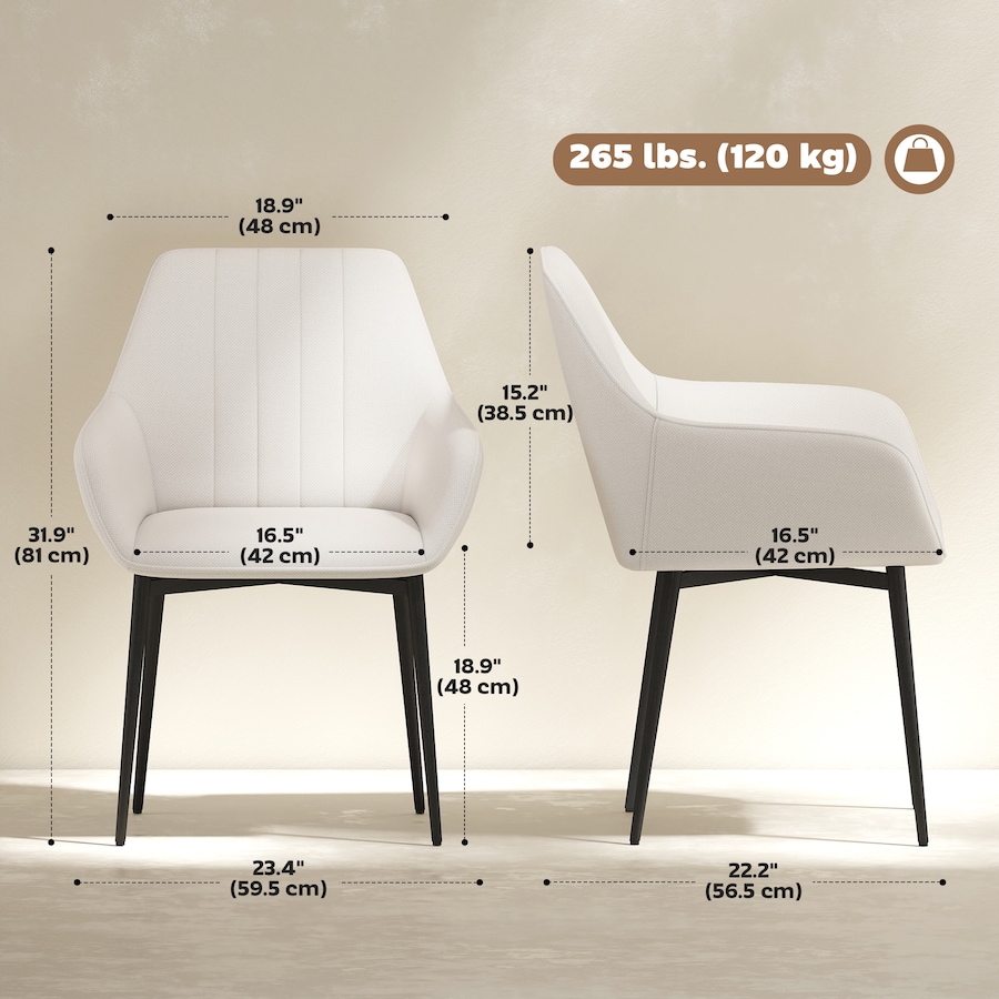 Image 976672_ALTMORE10.jpg, Product 976-672 / Price $189.99 - $209.99, HOMCOM Dining Chairs Upholstered Linen Fabric Metal Legs from HOMCOM on TSC.ca's Home & Garden department