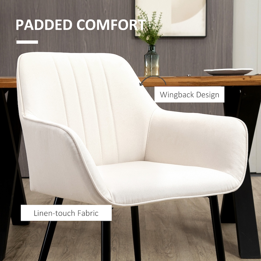 Image 976672_ALTMORE12.jpg, Product 976-672 / Price $189.99 - $209.99, HOMCOM Dining Chairs Upholstered Linen Fabric Metal Legs from HOMCOM on TSC.ca's Home & Garden department