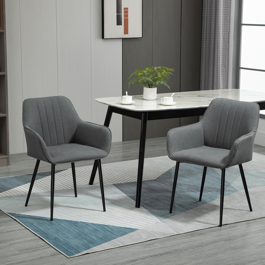 Image 976672_ALTMORE17.jpg, Product 976-672 / Price $189.99 - $209.99, HOMCOM Dining Chairs Upholstered Linen Fabric Metal Legs from HOMCOM on TSC.ca's Home & Garden department