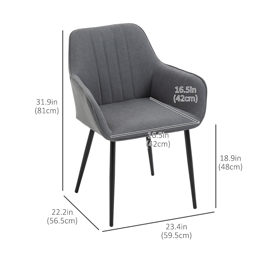 Image 976672_ALTMORE18.jpg, Product 976-672 / Price $189.99 - $209.99, HOMCOM Dining Chairs Upholstered Linen Fabric Metal Legs from HOMCOM on TSC.ca's Home & Garden department