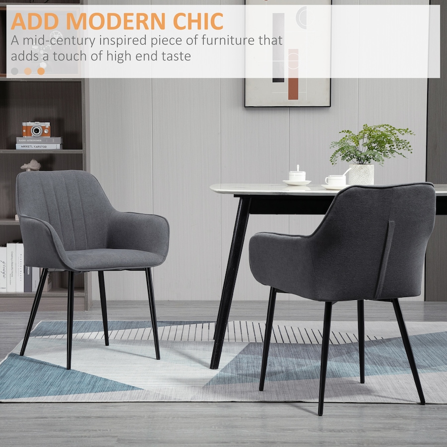 Image 976672_ALTMORE19.jpg, Product 976-672 / Price $189.99 - $209.99, HOMCOM Dining Chairs Upholstered Linen Fabric Metal Legs from HOMCOM on TSC.ca's Home & Garden department