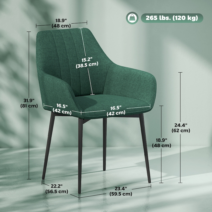 Image 976672_ALTMORE2.jpg, Product 976-672 / Price $189.99 - $209.99, HOMCOM Dining Chairs Upholstered Linen Fabric Metal Legs from HOMCOM on TSC.ca's Home & Garden department