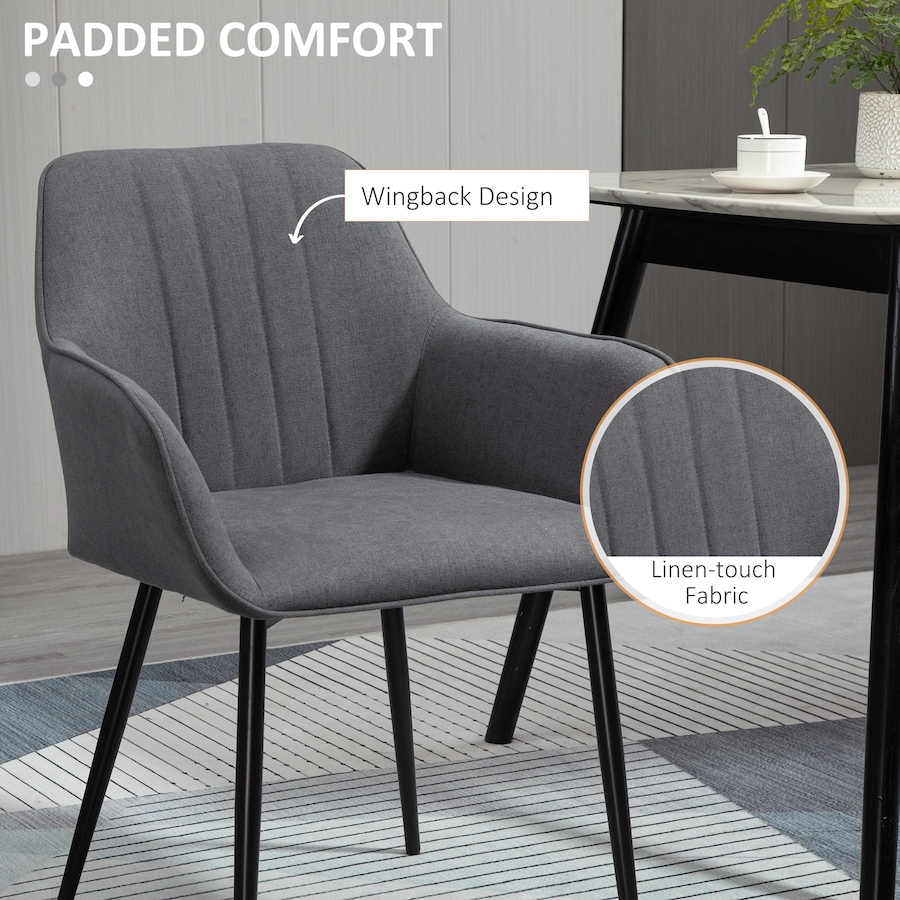 Image 976672_ALTMORE20.jpg, Product 976-672 / Price $189.99 - $209.99, HOMCOM Dining Chairs Upholstered Linen Fabric Metal Legs from HOMCOM on TSC.ca's Home & Garden department