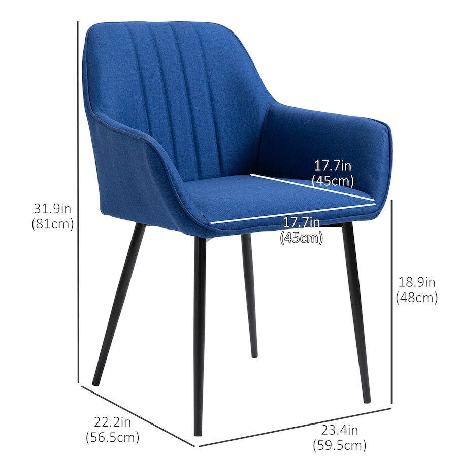 Image 976672_ALTMORE26.jpg, Product 976-672 / Price $189.99 - $209.99, HOMCOM Dining Chairs Upholstered Linen Fabric Metal Legs from HOMCOM on TSC.ca's Home & Garden department