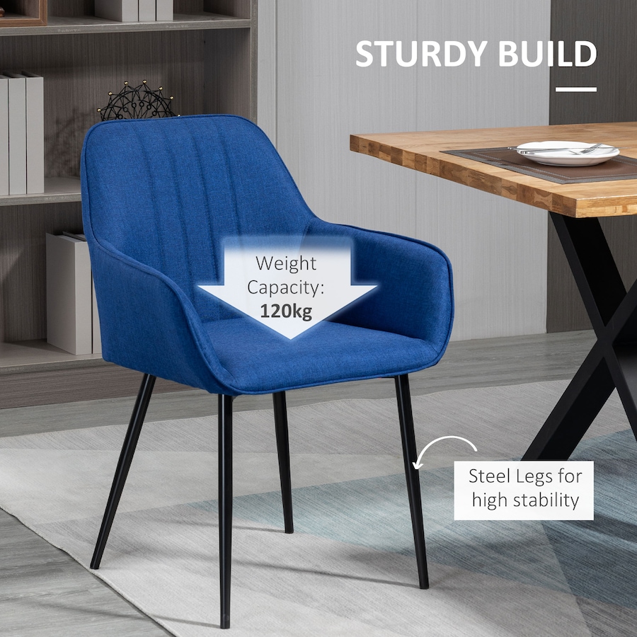 Image 976672_ALTMORE27.jpg, Product 976-672 / Price $189.99 - $209.99, HOMCOM Dining Chairs Upholstered Linen Fabric Metal Legs from HOMCOM on TSC.ca's Home & Garden department