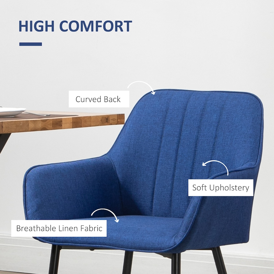 Image 976672_ALTMORE28.jpg, Product 976-672 / Price $189.99 - $209.99, HOMCOM Dining Chairs Upholstered Linen Fabric Metal Legs from HOMCOM on TSC.ca's Home & Garden department