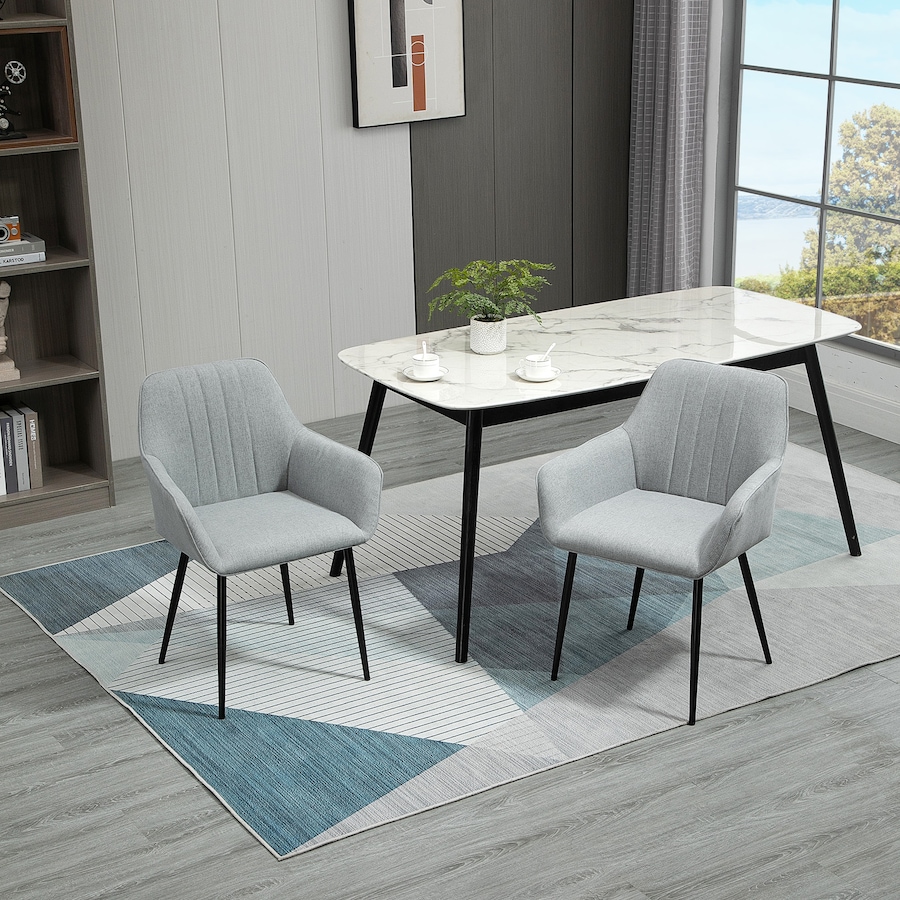Image 976672_ALTMORE33.jpg, Product 976-672 / Price $189.99 - $209.99, HOMCOM Dining Chairs Upholstered Linen Fabric Metal Legs from HOMCOM on TSC.ca's Home & Garden department