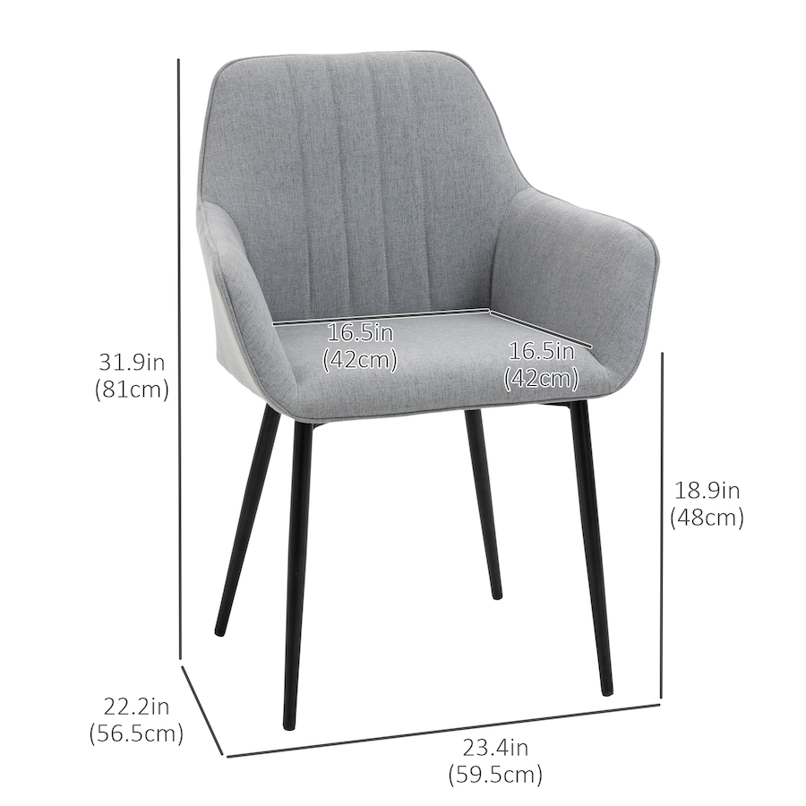 Image 976672_ALTMORE34.jpg, Product 976-672 / Price $189.99 - $209.99, HOMCOM Dining Chairs Upholstered Linen Fabric Metal Legs from HOMCOM on TSC.ca's Home & Garden department