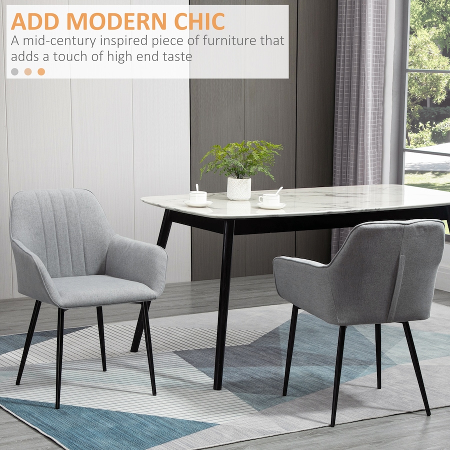 Image 976672_ALTMORE35.jpg, Product 976-672 / Price $189.99 - $209.99, HOMCOM Dining Chairs Upholstered Linen Fabric Metal Legs from HOMCOM on TSC.ca's Home & Garden department