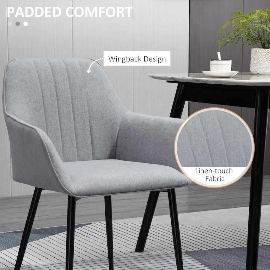 Image 976672_ALTMORE36.jpg, Product 976-672 / Price $189.99 - $209.99, HOMCOM Dining Chairs Upholstered Linen Fabric Metal Legs from HOMCOM on TSC.ca's Home & Garden department