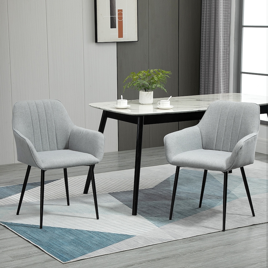 Image 976672_ALTMORE38.jpg, Product 976-672 / Price $189.99 - $209.99, HOMCOM Dining Chairs Upholstered Linen Fabric Metal Legs from HOMCOM on TSC.ca's Home & Garden department