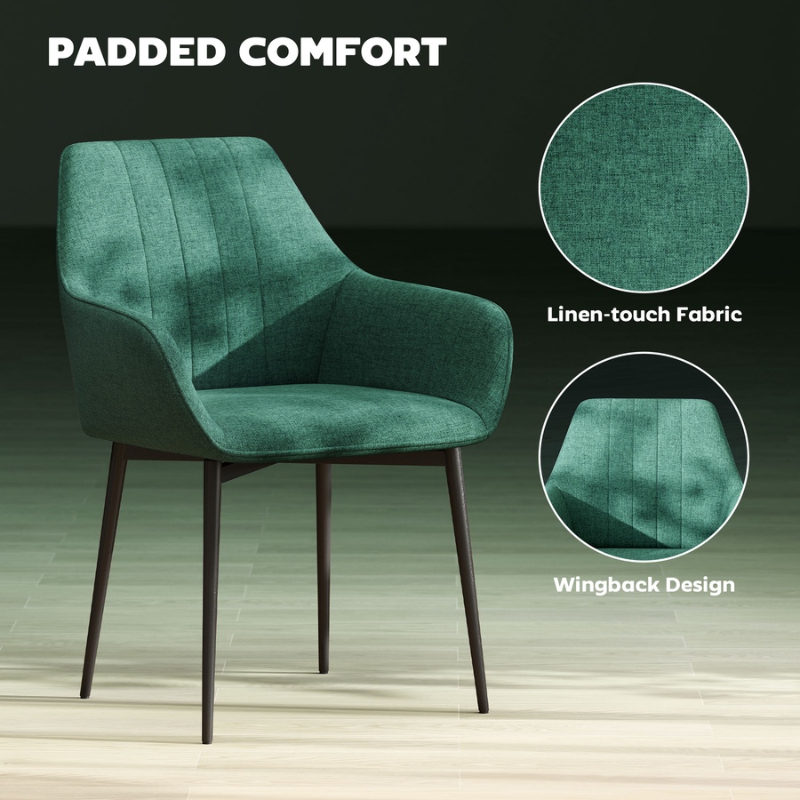Image 976672_ALTMORE4.jpg, Product 976-672 / Price $189.99 - $209.99, HOMCOM Dining Chairs Upholstered Linen Fabric Metal Legs from HOMCOM on TSC.ca's Home & Garden department