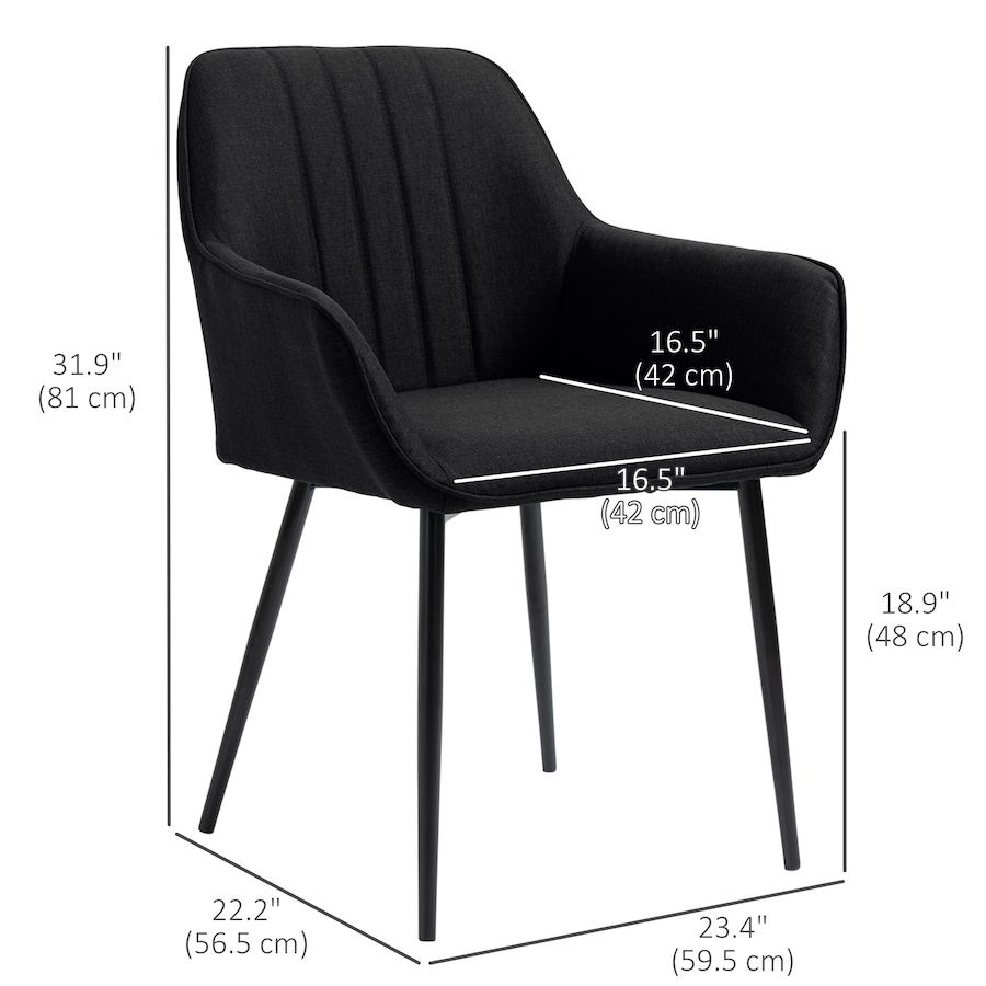 Image 976672_ALTMORE42.jpg, Product 976-672 / Price $189.99 - $209.99, HOMCOM Dining Chairs Upholstered Linen Fabric Metal Legs from HOMCOM on TSC.ca's Home & Garden department