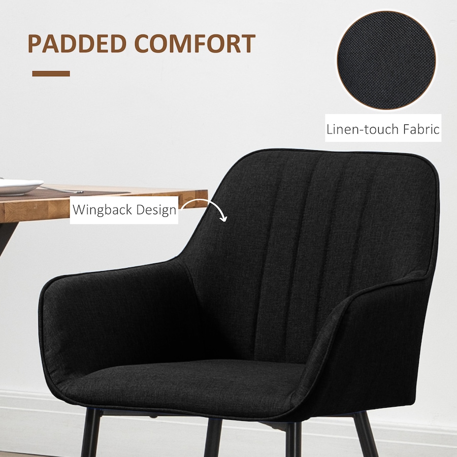 Image 976672_ALTMORE44.jpg, Product 976-672 / Price $189.99 - $209.99, HOMCOM Dining Chairs Upholstered Linen Fabric Metal Legs from HOMCOM on TSC.ca's Home & Garden department