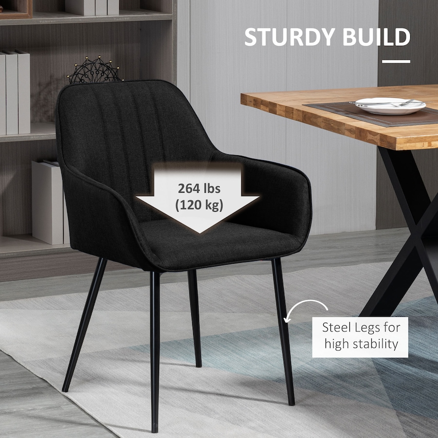 Image 976672_ALTMORE45.jpg, Product 976-672 / Price $189.99 - $209.99, HOMCOM Dining Chairs Upholstered Linen Fabric Metal Legs from HOMCOM on TSC.ca's Home & Garden department