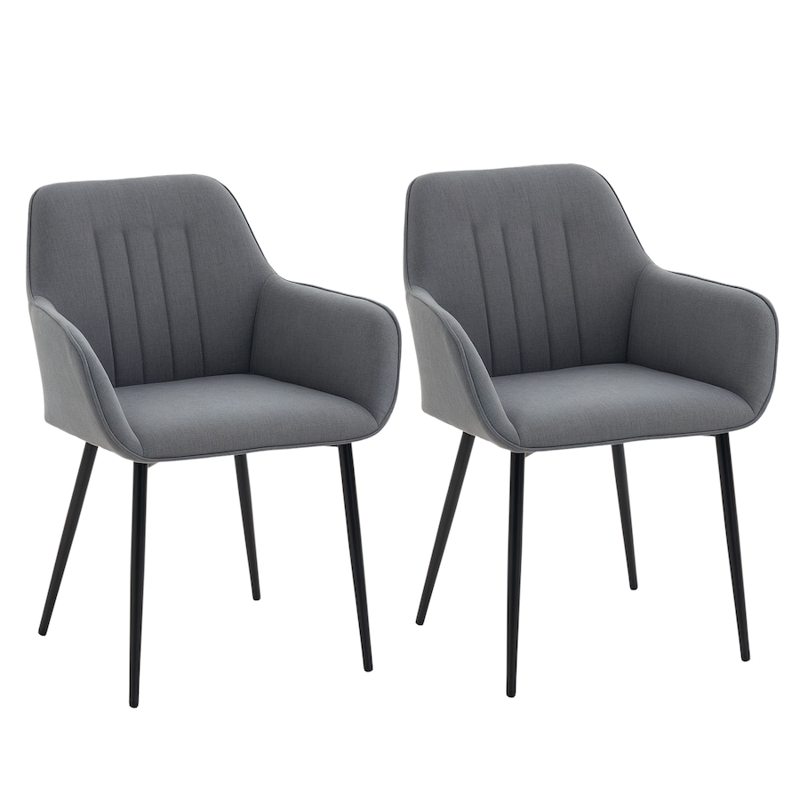 Image 976672_ST03.png, Product 976-672 / Price $189.99 - $209.99, HOMCOM Dining Chairs Upholstered Linen Fabric Metal Legs from HOMCOM on TSC.ca's Home & Garden department