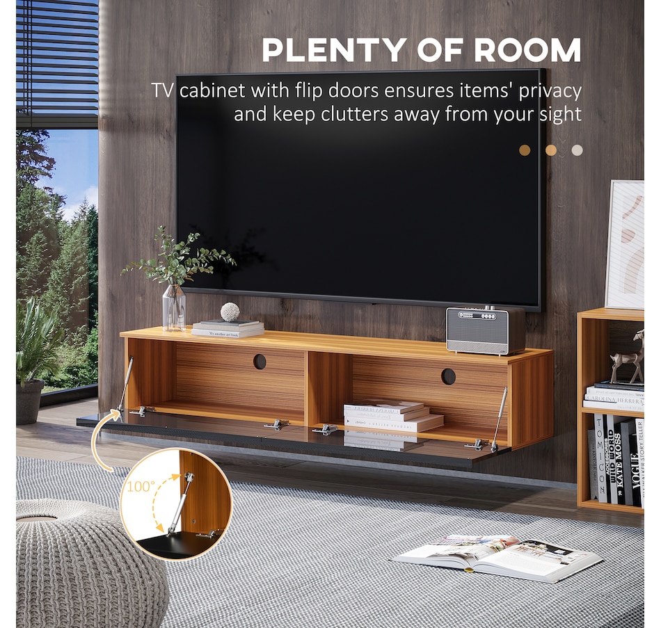 Image 976676_ALTMORE12.jpg, Product 976-676 / Price $129.99 - $179.99, HOMCOM Wall Mounted TV Stand with Storage 2 Flip Doors High Gloss from HOMCOM on TSC.ca's Home & Garden department