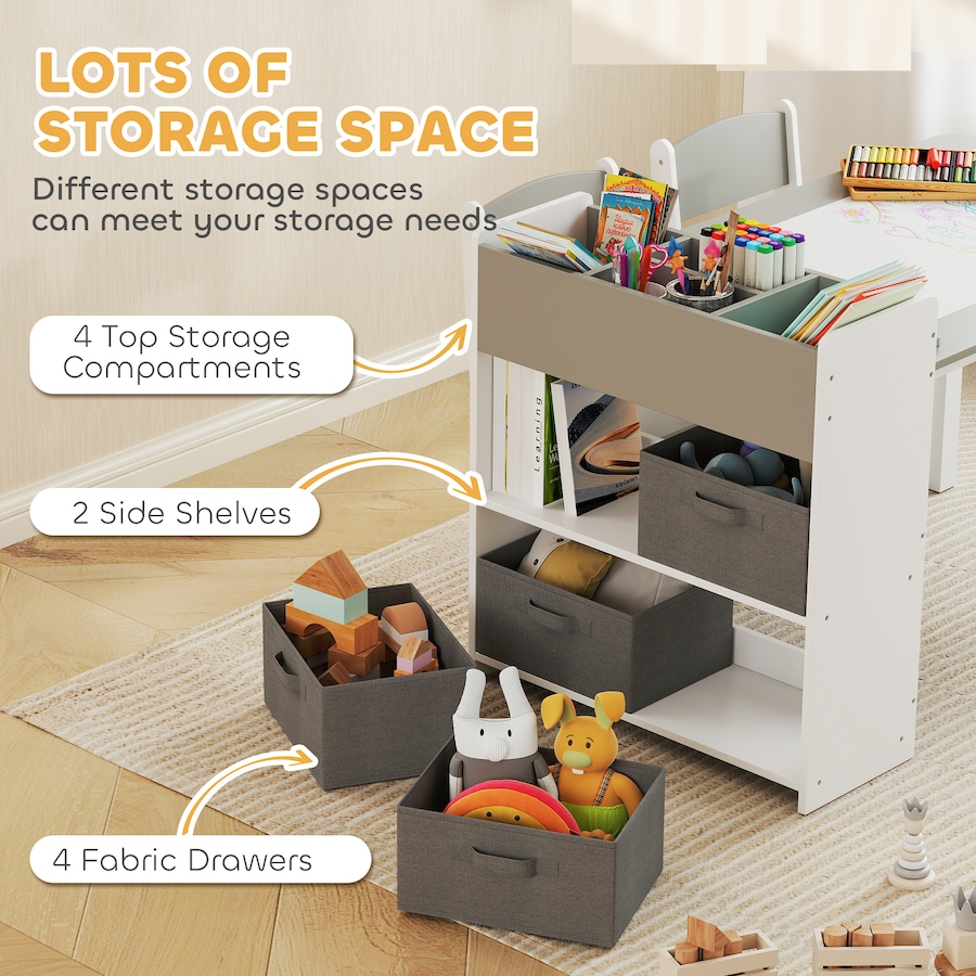 Image 976686_ALTMORE5.jpg, Product 976-686 / Price $159.99, Qaba Kids Table and Chair Set with Paper Roll, Craft Table, Grey from Qaba on TSC.ca's Home & Garden department