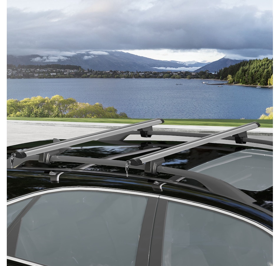 Image 976687_ALTMORE1.jpg, Product 976-687 / Price $69.99, HOMCOM 2pc Roof Rack Car Roof Top Lockable Aluminum Cross Bars, Silver, 49" from HOMCOM on TSC.ca's Home & Garden department