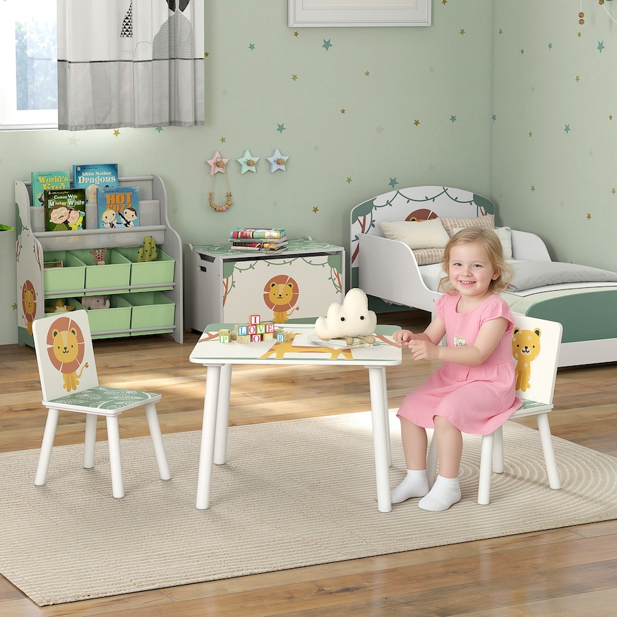 Image 976688_ALTMORE1.jpg, Product 976-688 / Price $79.98, Qaba 3-Piece Kids Table and Chair Set for Boys and Girls Aged 3-8, Green from Qaba on TSC.ca's Home & Garden department