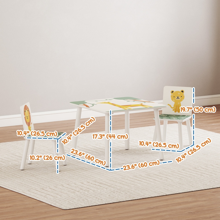 Image 976688_ALTMORE2.jpg, Product 976-688 / Price $79.98, Qaba 3-Piece Kids Table and Chair Set for Boys and Girls Aged 3-8, Green from Qaba on TSC.ca's Home & Garden department