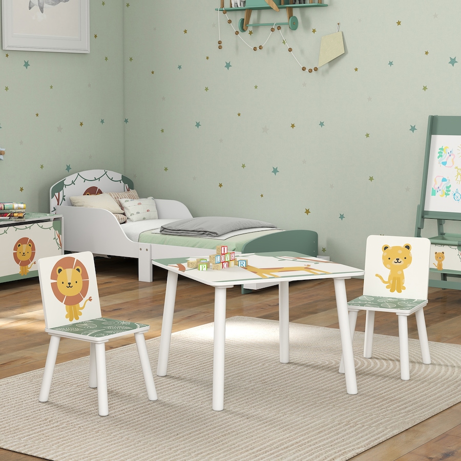 Image 976688_ALTMORE8.jpg, Product 976-688 / Price $79.98, Qaba 3-Piece Kids Table and Chair Set for Boys and Girls Aged 3-8, Green from Qaba on TSC.ca's Home & Garden department