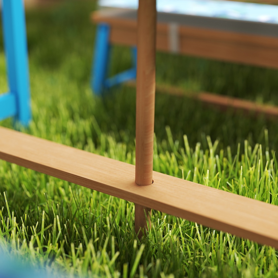 Image 976689_ALTMORE8.jpg, Product 976-689 / Price $179.99, Qaba Kids Picnic Table, Wooden Outdoor Table and Bench Set w/ Umbrella Blue from Qaba on TSC.ca's Home & Garden department