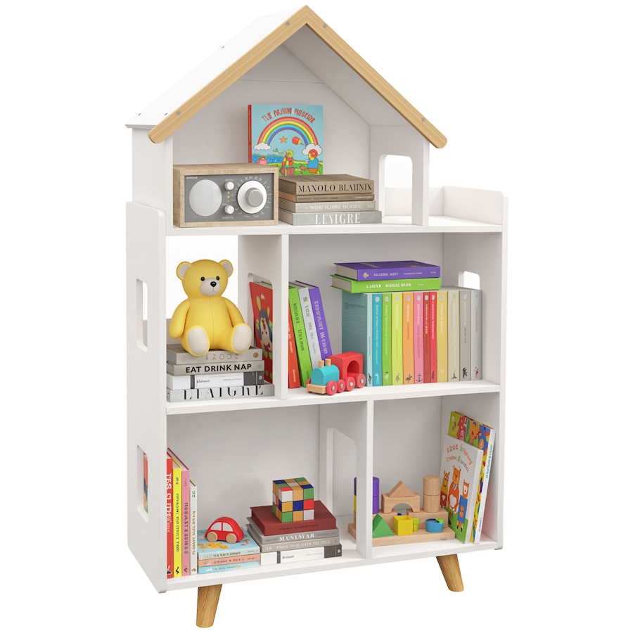 Image 976691.jpg, Product 976-691 / Price $109.99, Qaba Toy Storage Organizer Cabinet, 3-Tier Kids Bookshelf, White from Qaba on TSC.ca's Home & Garden department
