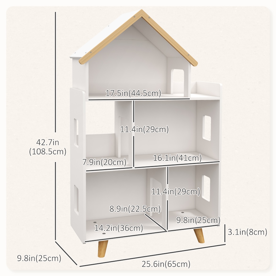 Image 976691_ALTMORE2.jpg, Product 976-691 / Price $109.99, Qaba Toy Storage Organizer Cabinet, 3-Tier Kids Bookshelf, White from Qaba on TSC.ca's Home & Garden department