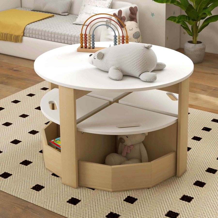 Image 976692_ALTMORE8.jpg, Product 976-692 / Price $149.99, Qaba 5 Piece Kids Table and Chair Set with Storage for Kids Room, White from Qaba on TSC.ca's Home & Garden department