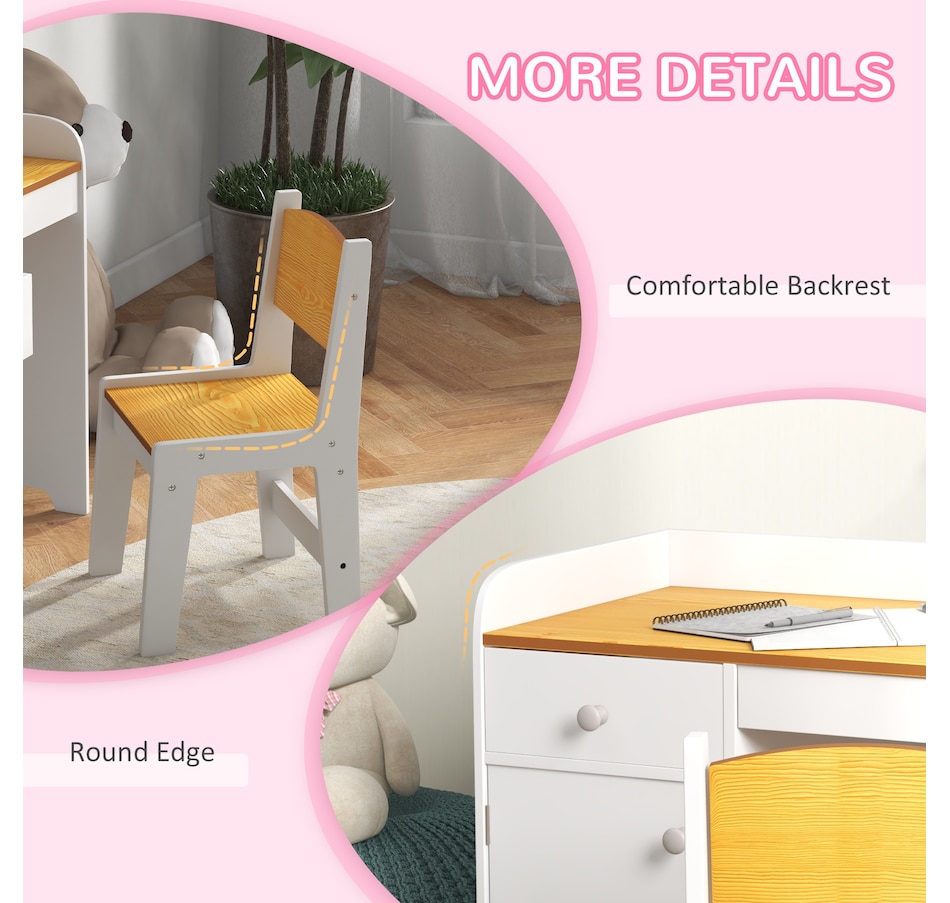 Image 976693_ALTMORE6.jpg, Product 976-693 / Price $119.99, Qaba Kids Desk and Chair Set for 3-6 Year Old with Storage Drawer, White from Qaba on TSC.ca's Home & Garden department