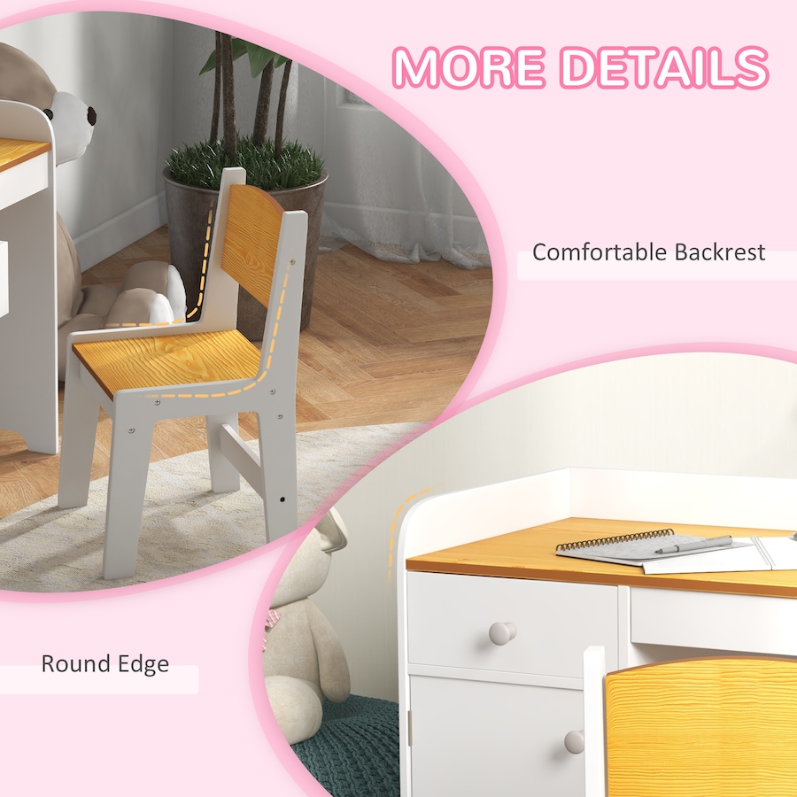 Image 976693_ALTMORE6.jpg, Product 976-693 / Price $129.99, Qaba Kids Desk and Chair Set for 3-6 Year Old with Storage Drawer, White from Qaba on TSC.ca's Home & Garden department
