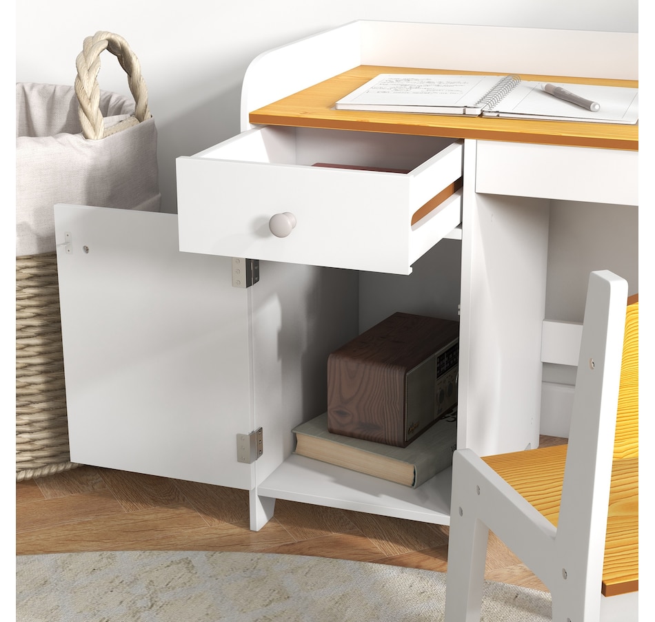 Image 976693_ALTMORE8.jpg, Product 976-693 / Price $119.99, Qaba Kids Desk and Chair Set for 3-6 Year Old with Storage Drawer, White from Qaba on TSC.ca's Home & Garden department