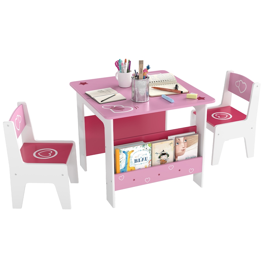 Image 976702.jpg, Product 976-702 / Price $116.99, Qaba Kids Table and Chair Set w/ Bookshelves, Toddler Table and Chairs Set from Qaba on TSC.ca's Home & Garden department